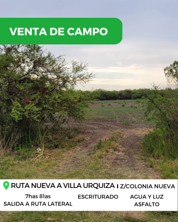 Foto Campo en Venta en Villa Urquiza, Entre Rios - U$D 80.000 - pix80375342 - BienesOnLine