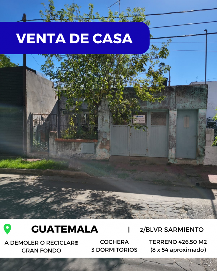 VENTA de CASA a RECICLAR - GUATEMALA, PARANA 