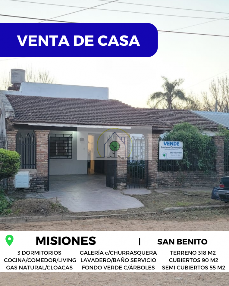 VENTA de CASA - MISIONES, SAN BENITO 