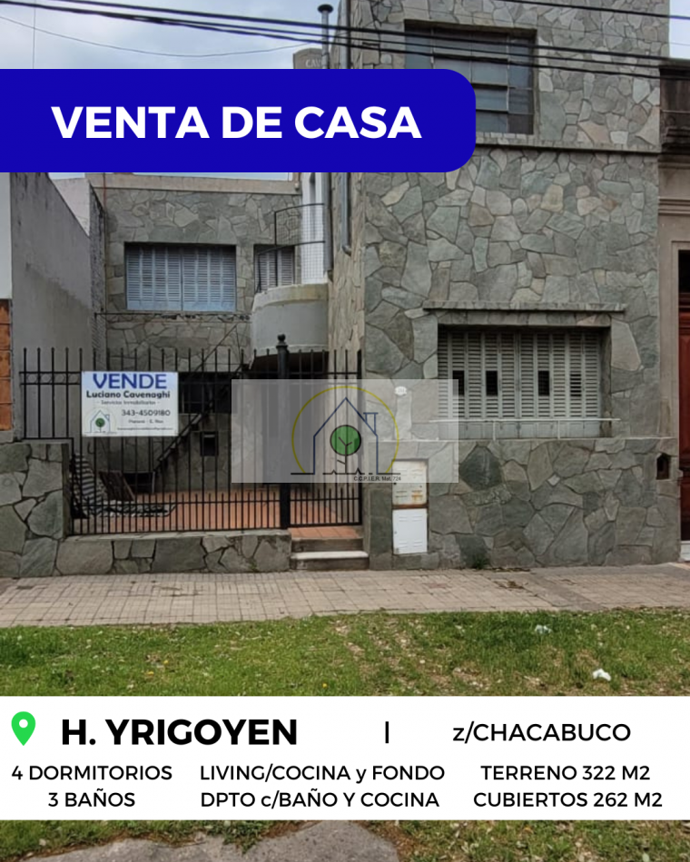 VENTA de CASA A RECICLAR - YRIGOYEN, PARANA 