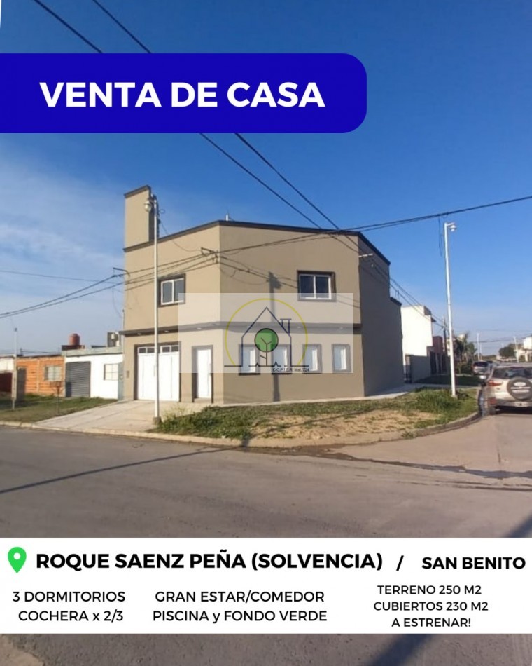 OPORTUNIDAD UNICA!!! VENTA de CASA en ESQUINA - ROQUE SAENZ PEÑA, SAN BENITO