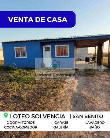 VENTA de CASA - LOTEO SOLVENCIA, SAN BENITO