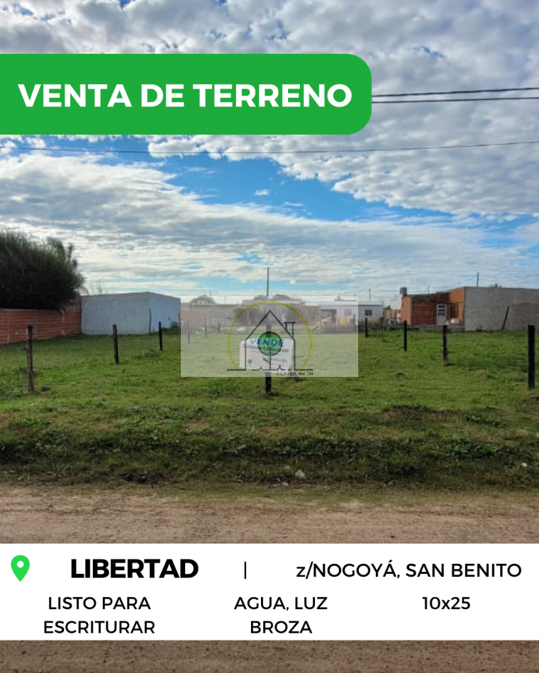 VENTA de TERRENO - LIBERTAD, SAN BENITO 
