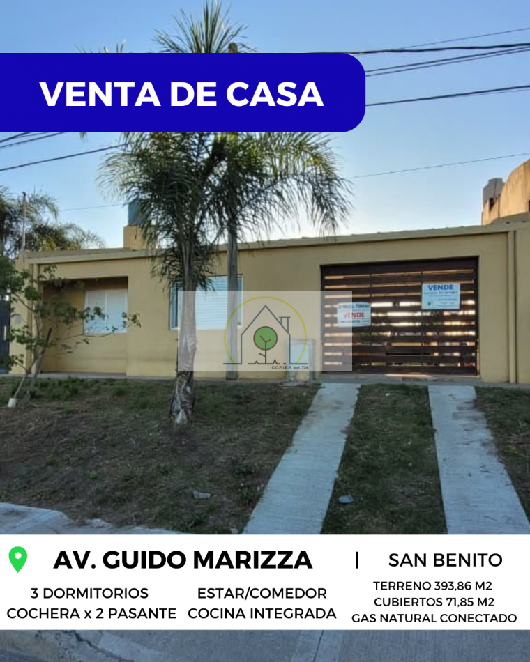 VENTA de CASA - AV. GUIDO MARIZZA, SAN BENITO 