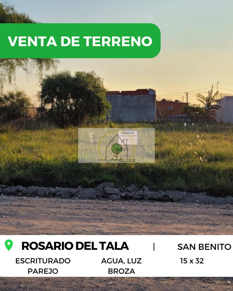 VENTA de TERRENO - ROSARIO DEL TALA, SAN BENITO